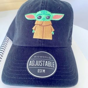 Star Wars baby yoda bioworld Disney black hat adjustable NWT